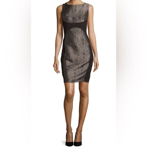 Laundry By Shelli Segal Women's NWT Snake Print Color Block Shift Dress 14 - Picture 1 of 8